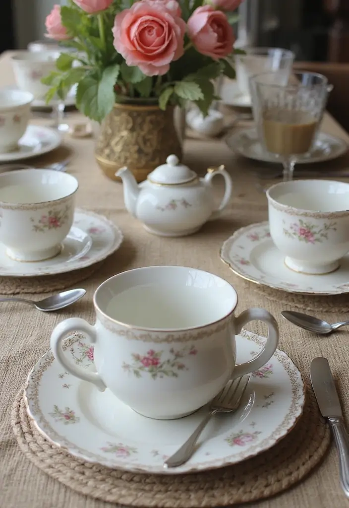28 Easter Decorations Vintage Ideas for a Charming Holiday 12 28 Easter Decorations Vintage Ideas for a Charming Holiday - 12. Vintage Tableware