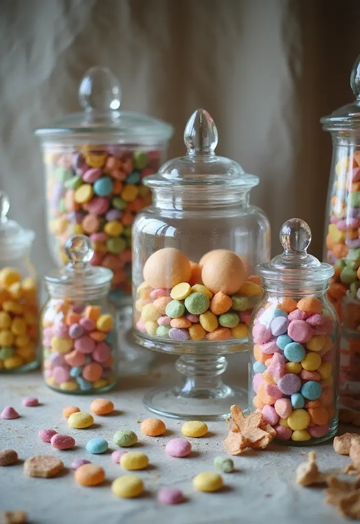 28 Easter Decorations Vintage Ideas for a Charming Holiday 16 28 Easter Decorations Vintage Ideas for a Charming Holiday - 16. Nostalgic Candy Display