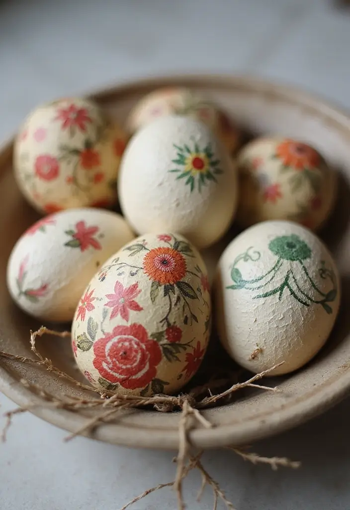 28 Easter Decorations Vintage Ideas for a Charming Holiday 17 28 Easter Decorations Vintage Ideas for a Charming Holiday - 17. Vintage Paper Mâché Eggs