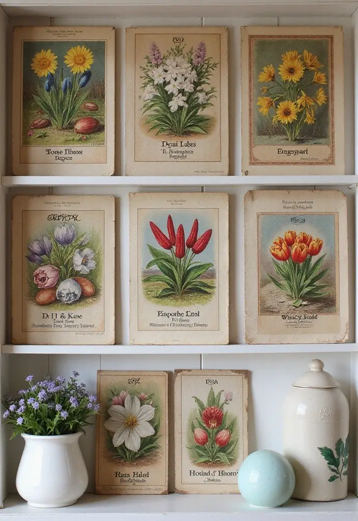 28 Easter Decorations Vintage Ideas for a Charming Holiday 19 28 Easter Decorations Vintage Ideas for a Charming Holiday - 19. Antique Seed Packets