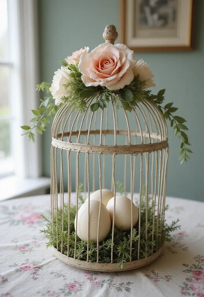 28 Easter Decorations Vintage Ideas for a Charming Holiday 21 28 Easter Decorations Vintage Ideas for a Charming Holiday - 21. Vintage Birdcages