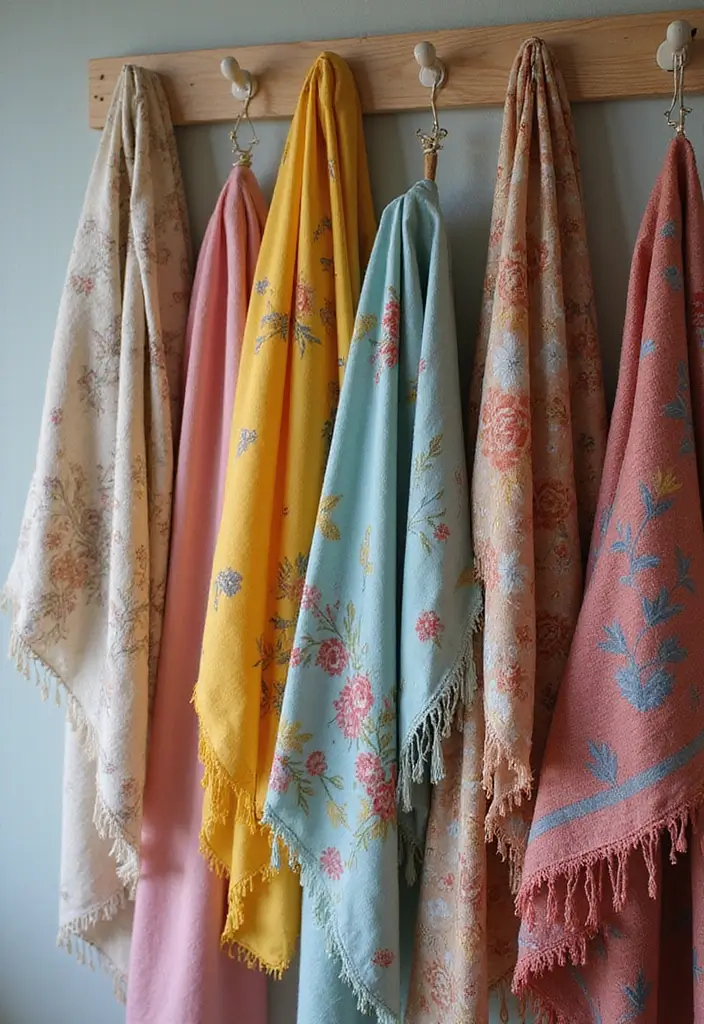 28 Easter Decorations Vintage Ideas for a Charming Holiday 24 28 Easter Decorations Vintage Ideas for a Charming Holiday - 24. Vintage Scarves as Decor