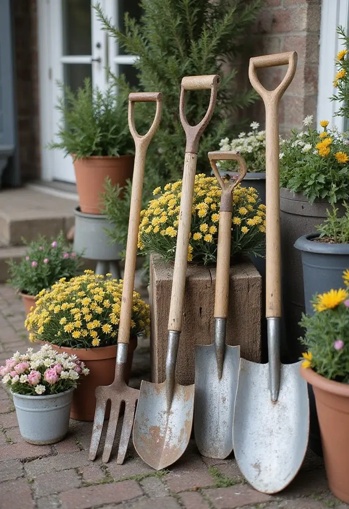 28 Easter Decorations Vintage Ideas for a Charming Holiday 27 28 Easter Decorations Vintage Ideas for a Charming Holiday - 27. Vintage Garden Tools