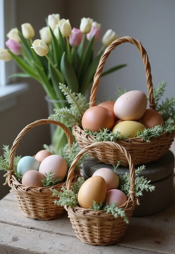 28 Easter Decorations Vintage Ideas for a Charming Holiday 4 28 Easter Decorations Vintage Ideas for a Charming Holiday - 4. Retro Egg Baskets