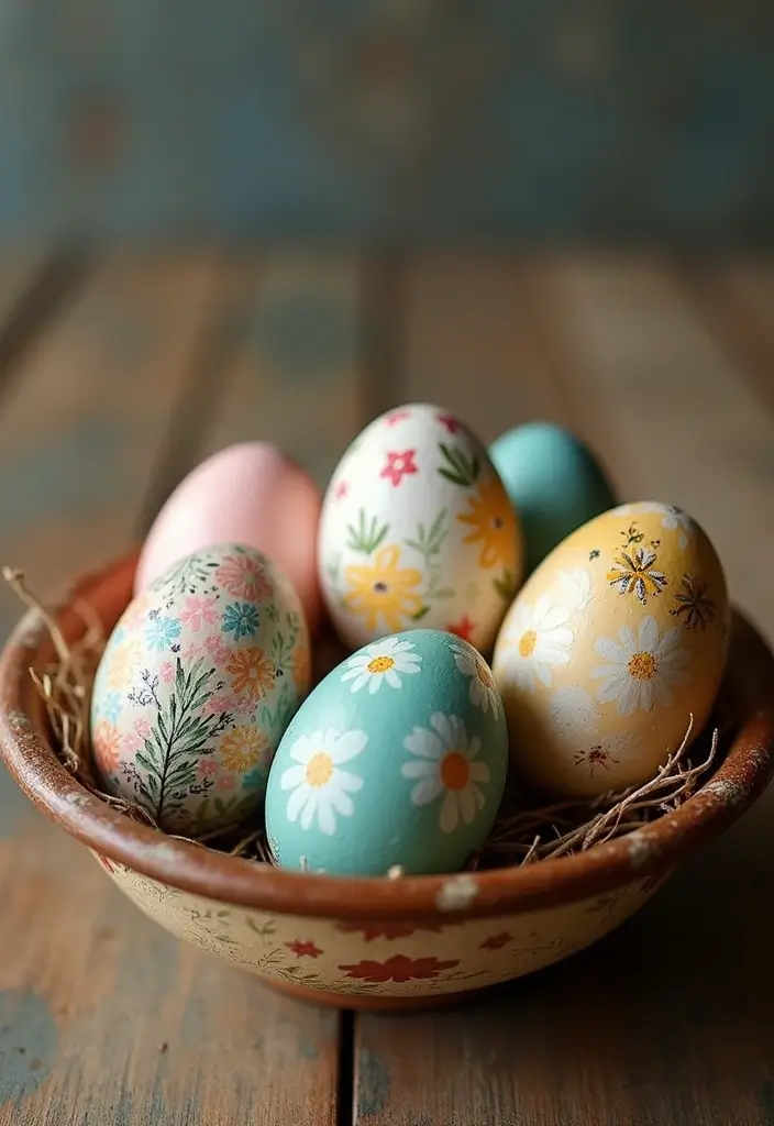 28 Easter Decorations Vintage Ideas for a Charming Holiday 7 28 Easter Decorations Vintage Ideas for a Charming Holiday - 7. Hand-Painted Wooden Eggs