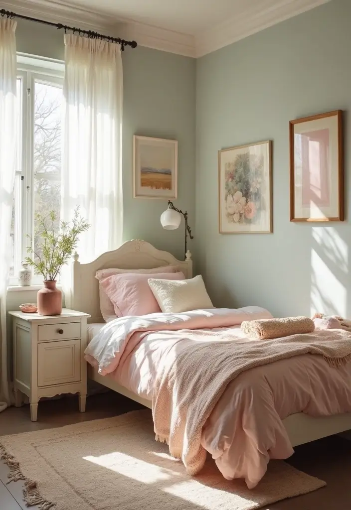 28 Quarto Vintage Feminino Inspirações Cheias de Charme - 2. Cores Pastel e Tons Suaves