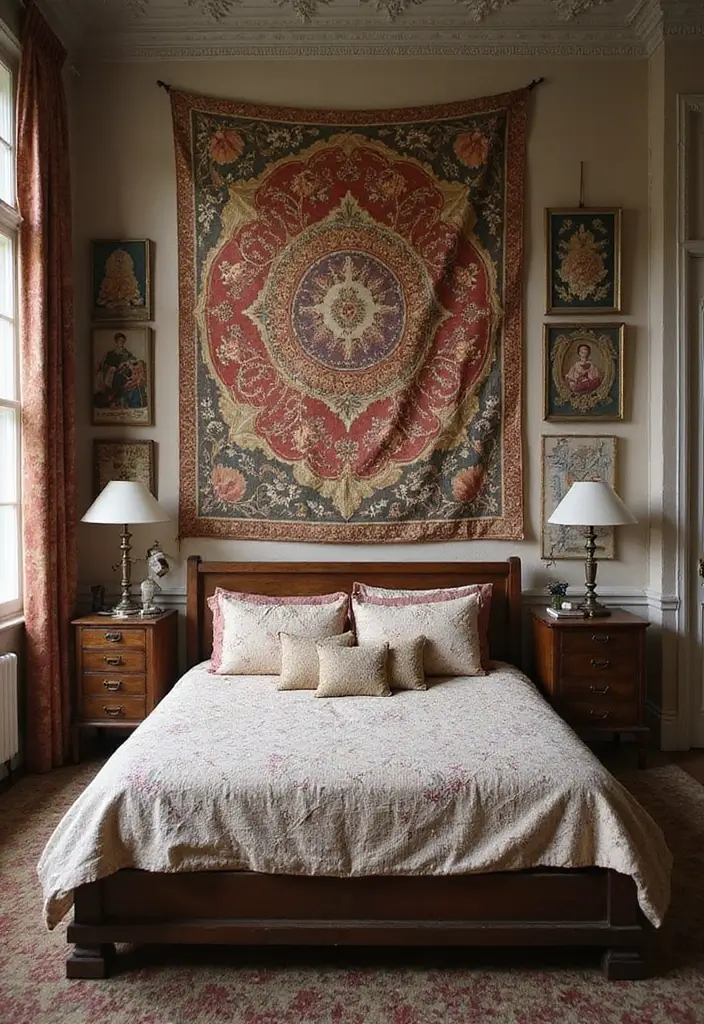 28 Quarto Vintage Feminino Inspirações Cheias de Charme - 21. Peças de Arte em Tecido