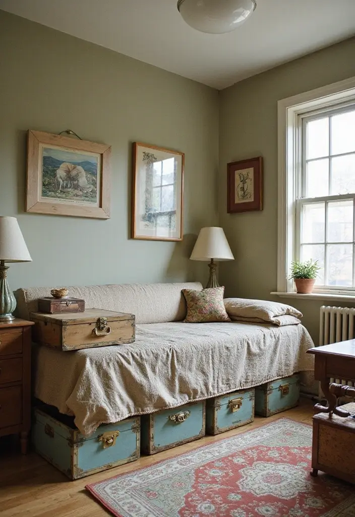 28 Quarto Vintage Feminino Inspirações Cheias de Charme - 23. Caixas e Organizadores Vintage