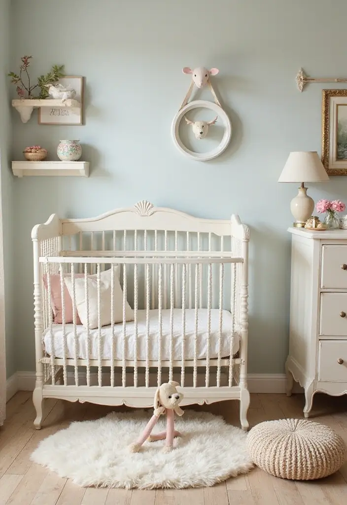 28 Room Ideas Vintage That Transform Any Space 11 28 Room Ideas Vintage That Transform Any Space - 11. Vintage Serene Nursery