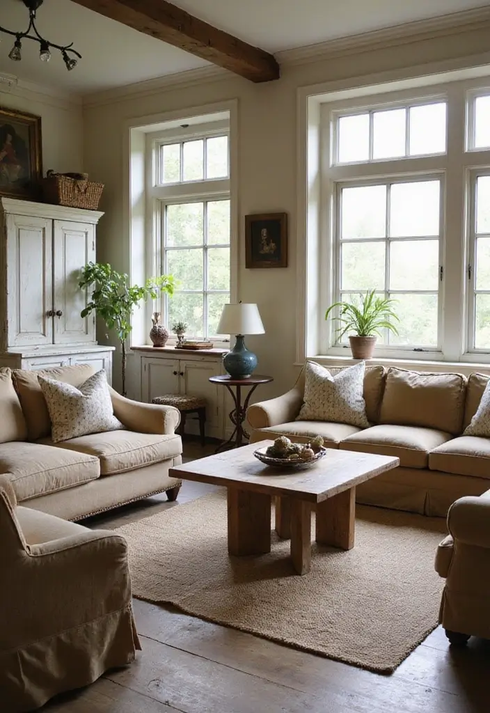 28 Room Ideas Vintage That Transform Any Space 14 28 Room Ideas Vintage That Transform Any Space - 14. Vintage Farmhouse Living Room