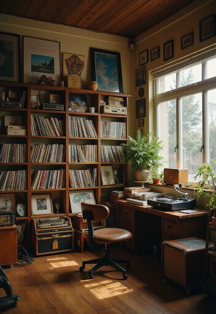 28 Room Ideas Vintage That Transform Any Space 23 28 Room Ideas Vintage That Transform Any Space - 23. Retro Music Room