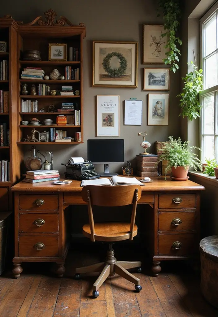 28 Room Ideas Vintage That Transform Any Space 4 28 Room Ideas Vintage That Transform Any Space - 4. Vintage-Inspired Home Office