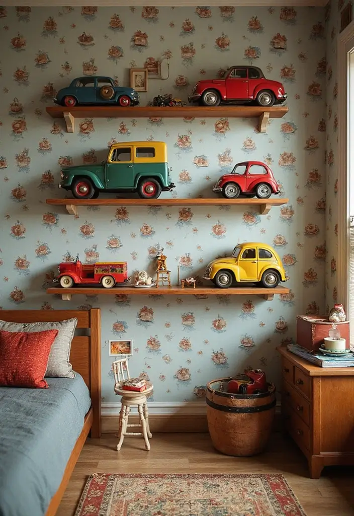 28 Vintage Boys Room Designs That Balance Fun and Style 1 28 Vintage Boys Room Designs That Balance Fun and Style - 1. Classic Toy Motif