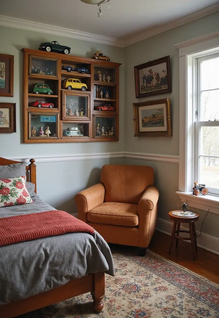 28 Vintage Boys Room Designs That Balance Fun and Style 15 28 Vintage Boys Room Designs That Balance Fun and Style - 15. Fun Collectibles Display