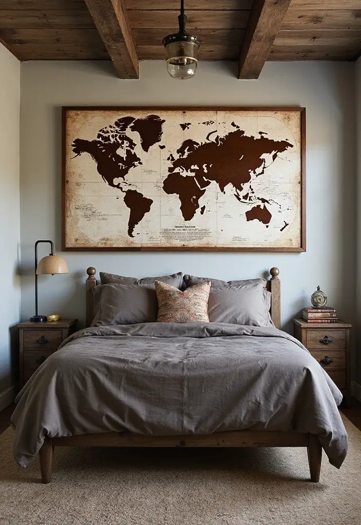 28 Vintage Boys Room Designs That Balance Fun and Style 6 28 Vintage Boys Room Designs That Balance Fun and Style - 6. Rugged Wall Decor