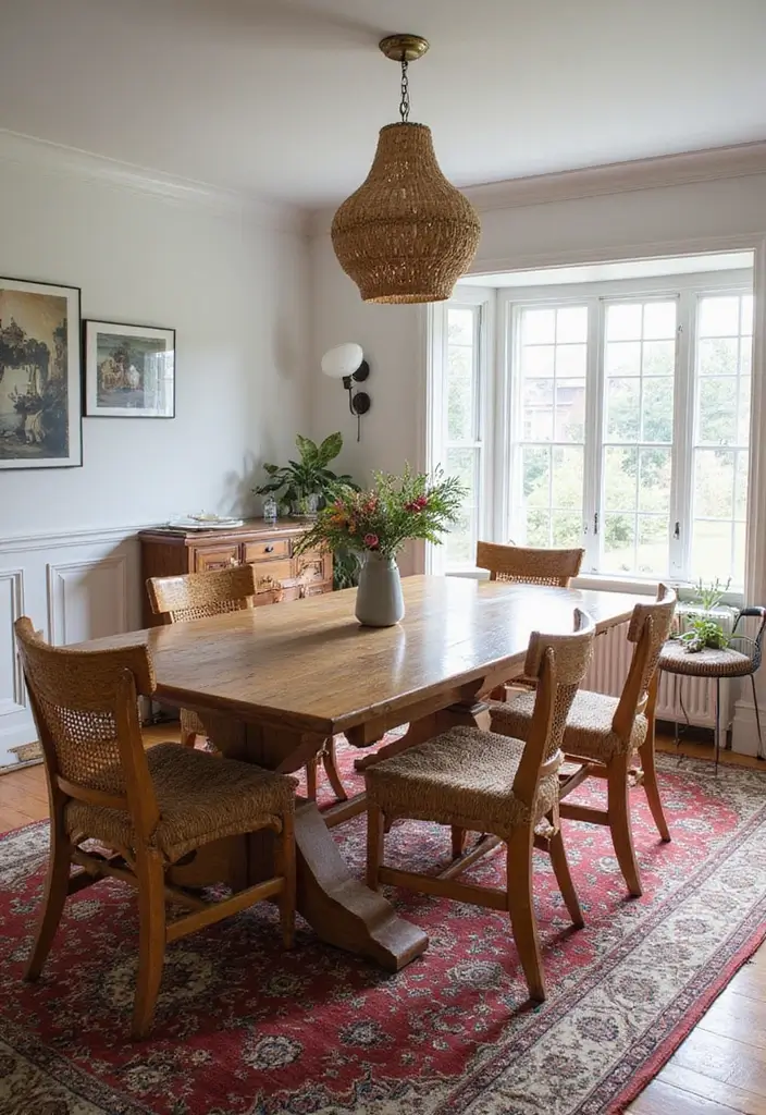 28 Vintage Dining Room Ideas Full of Elegance and Warmth 13 28 Vintage Dining Room Ideas Full of Elegance and Warmth - 13. Statement Rugs