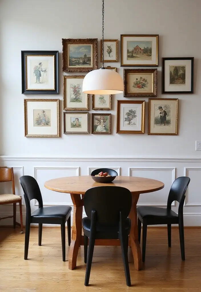 28 Vintage Dining Room Ideas Full of Elegance and Warmth 15 28 Vintage Dining Room Ideas Full of Elegance and Warmth - 15. Vintage Wall Art