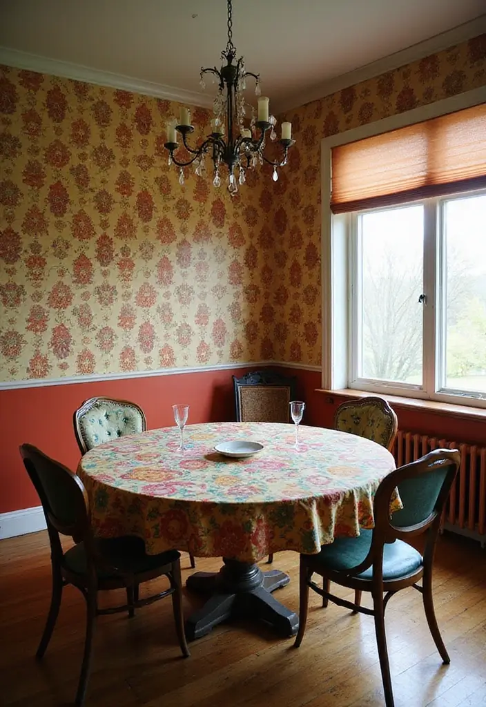 28 Vintage Dining Room Ideas Full of Elegance and Warmth 3 28 Vintage Dining Room Ideas Full of Elegance and Warmth - 3. Vintage Chic with Patterns