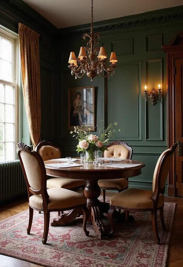 28 Vintage Dining Room Ideas Full of Elegance and Warmth 6 28 Vintage Dining Room Ideas Full of Elegance and Warmth - 6. Antique Dining Room Elegance