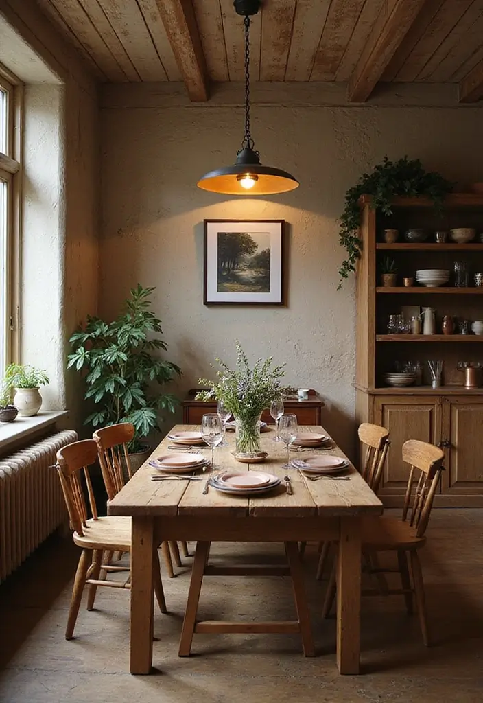 28 Vintage Dining Room Ideas Full of Elegance and Warmth 7 28 Vintage Dining Room Ideas Full of Elegance and Warmth - 7. Earthy Tones and Textures