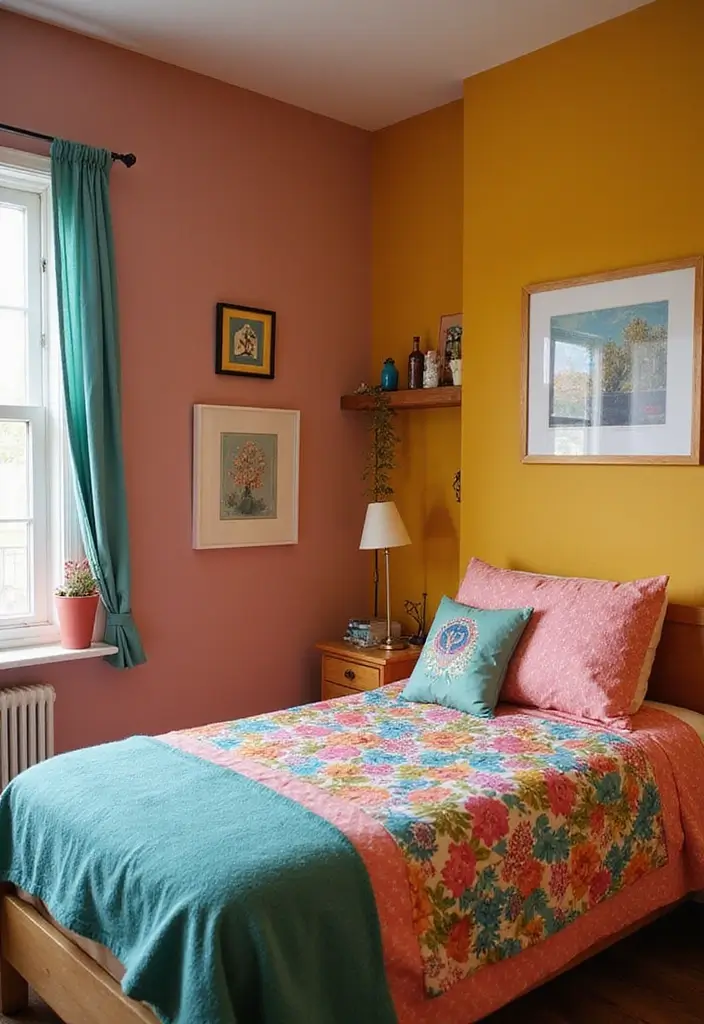 28 Vintage Dorm Room Ideas That Feel Unique and Cozy 1 28 Vintage Dorm Room Ideas That Feel Unique and Cozy - 1. Retro Color Palette