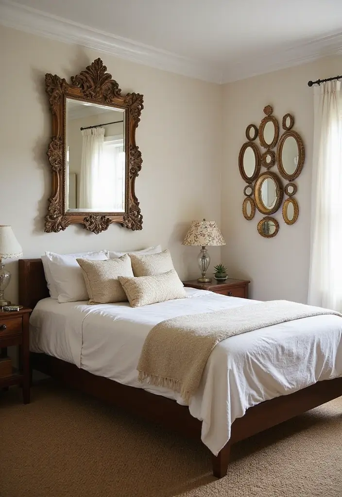 28 Vintage Dorm Room Ideas That Feel Unique and Cozy 10 28 Vintage Dorm Room Ideas That Feel Unique and Cozy - 10. Vintage Mirrors