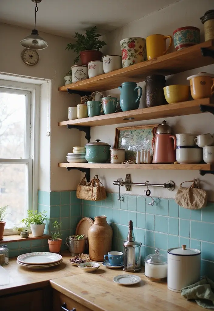 28 Vintage Dorm Room Ideas That Feel Unique and Cozy 13 28 Vintage Dorm Room Ideas That Feel Unique and Cozy - 13. Vintage Kitchenware