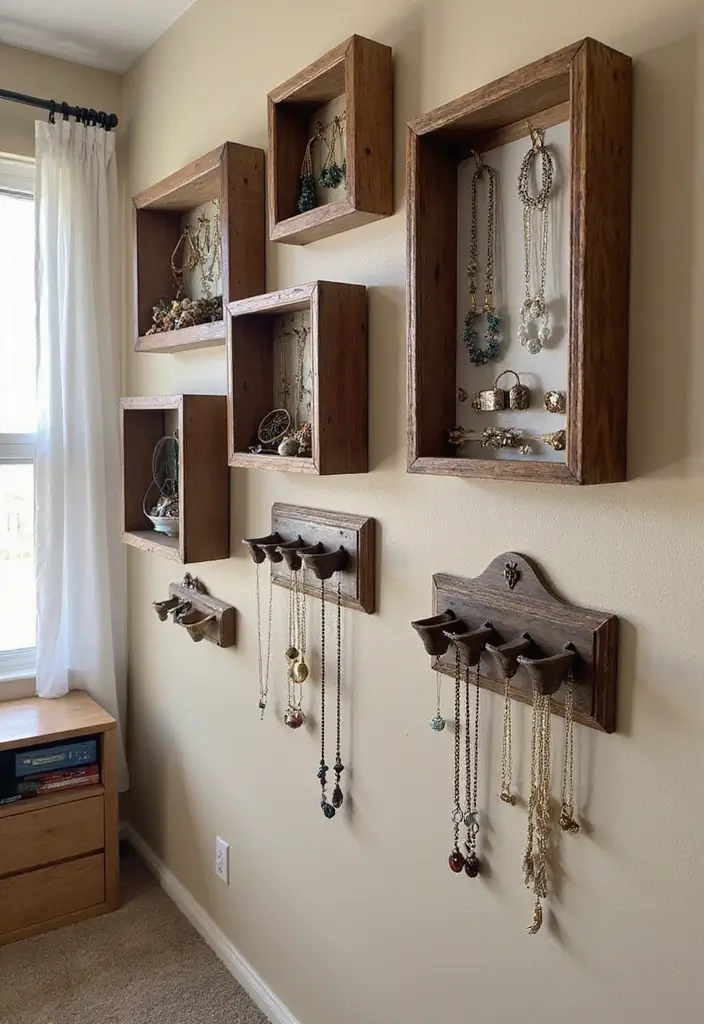 28 Vintage Dorm Room Ideas That Feel Unique and Cozy 16 28 Vintage Dorm Room Ideas That Feel Unique and Cozy - 16. Vintage Jewelry Display