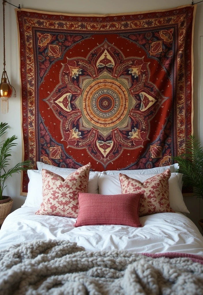 28 Vintage Dorm Room Ideas That Feel Unique and Cozy 18 28 Vintage Dorm Room Ideas That Feel Unique and Cozy - 18. Boho Wall Tapestries