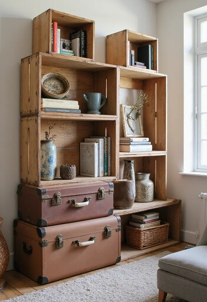 28 Vintage Dorm Room Ideas That Feel Unique and Cozy 19 28 Vintage Dorm Room Ideas That Feel Unique and Cozy - 19. Unique Book Storage
