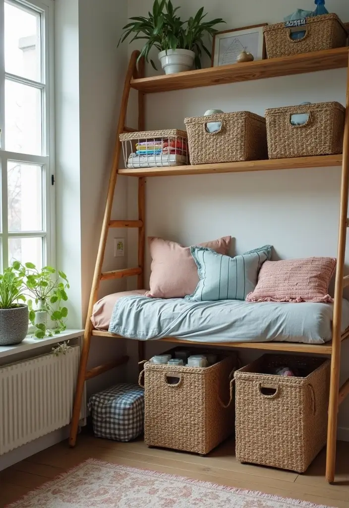 28 Vintage Dorm Room Ideas That Feel Unique and Cozy 23 28 Vintage Dorm Room Ideas That Feel Unique and Cozy - 23. Unique Storage Solutions