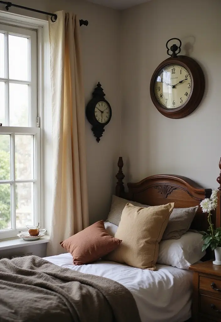 28 Vintage Dorm Room Ideas That Feel Unique and Cozy 24 28 Vintage Dorm Room Ideas That Feel Unique and Cozy - 24. Vintage Clock Display