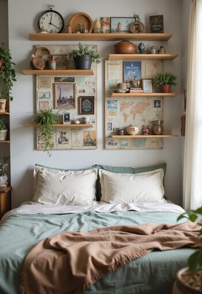28 Vintage Dorm Room Ideas That Feel Unique and Cozy 27 28 Vintage Dorm Room Ideas That Feel Unique and Cozy - 27. Vintage Souvenir Display