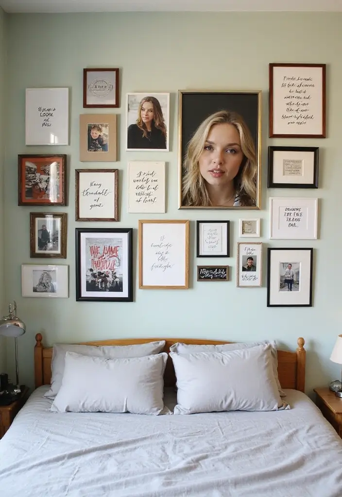 28 Vintage Dorm Room Ideas That Feel Unique and Cozy 4 28 Vintage Dorm Room Ideas That Feel Unique and Cozy - 4. Personalized Gallery Wall