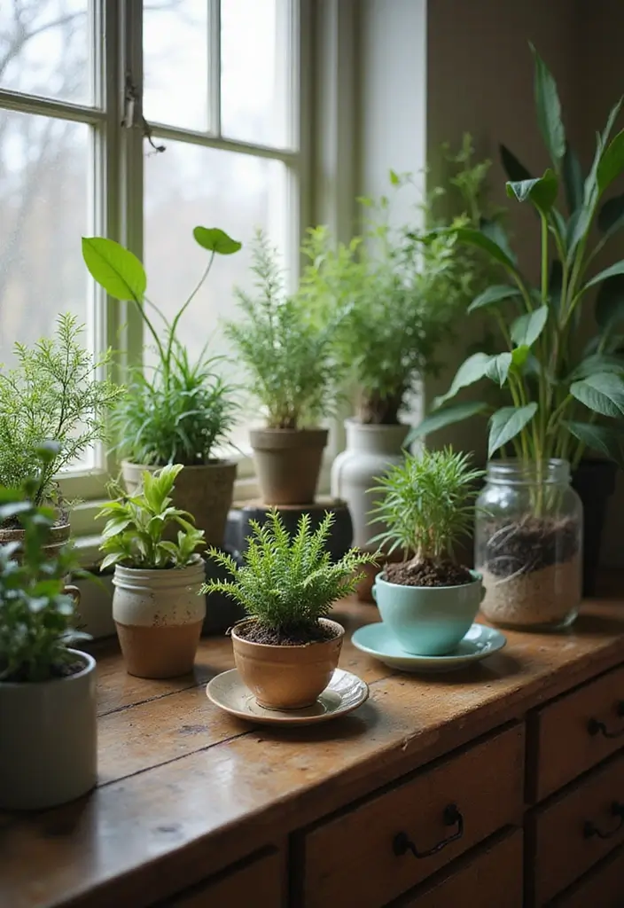 28 Vintage Dorm Room Ideas That Feel Unique and Cozy 6 28 Vintage Dorm Room Ideas That Feel Unique and Cozy - 6. Indoor Plants