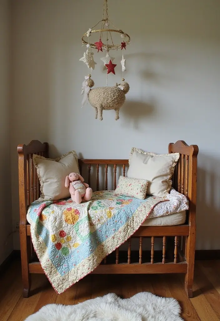 28 Vintage Nursery Decor Inspirations Perfect for Baby Rooms 1 28 Vintage Nursery Decor Inspirations Perfect for Baby Rooms - 1. Antique Crib Charm