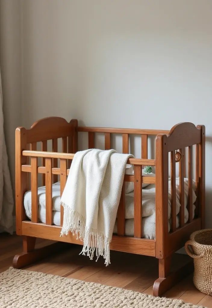 28 Vintage Nursery Decor Inspirations Perfect for Baby Rooms 21 28 Vintage Nursery Decor Inspirations Perfect for Baby Rooms - 21. Vintage Cradle