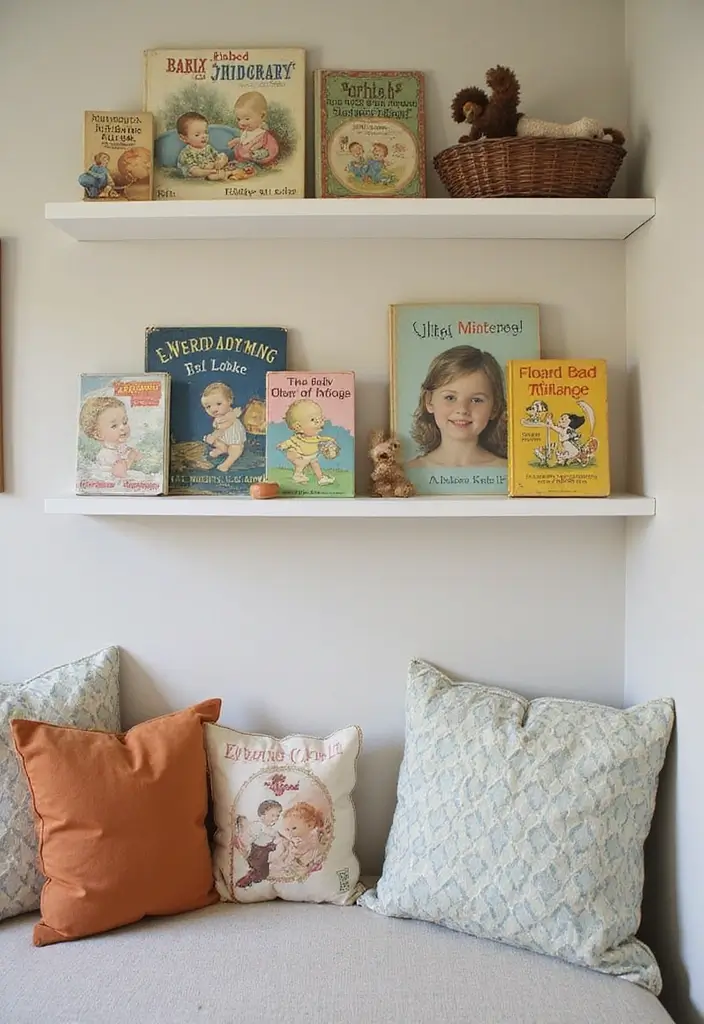 28 Vintage Nursery Decor Inspirations Perfect for Baby Rooms 25 28 Vintage Nursery Decor Inspirations Perfect for Baby Rooms - 25. Vintage Baby Books