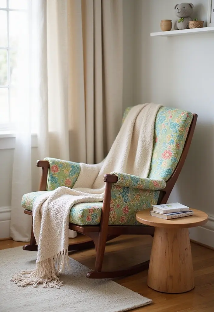 28 Vintage Nursery Decor Inspirations Perfect for Baby Rooms 3 28 Vintage Nursery Decor Inspirations Perfect for Baby Rooms - 3. Retro Rocking Chair