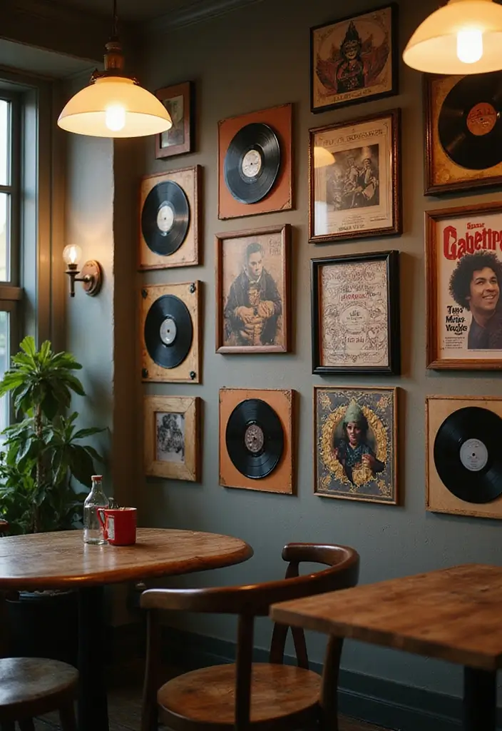 28 Vintage Wall Decor Inspirations That Transform Any Room 11 28 Vintage Wall Decor Inspirations That Transform Any Room - 11. Retro Vinyl Records