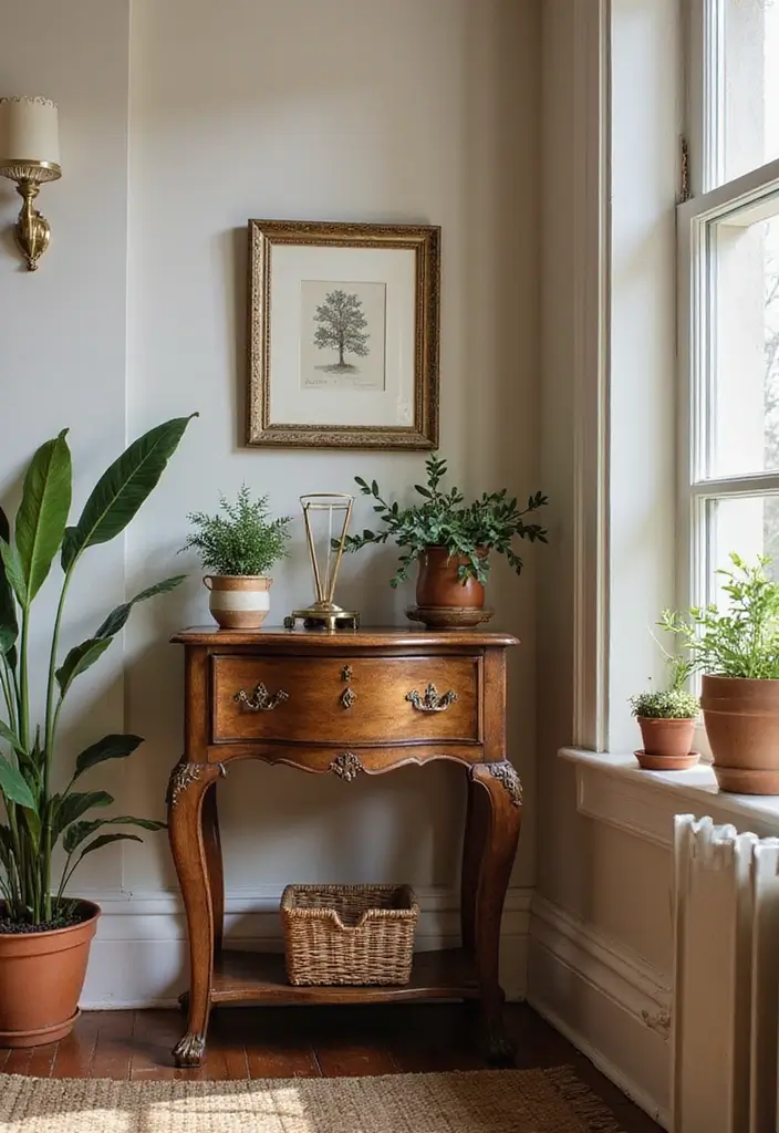 28 Vintage Wall Decor Inspirations That Transform Any Room 18 28 Vintage Wall Decor Inspirations That Transform Any Room - 18. Unique Vintage Side Tables
