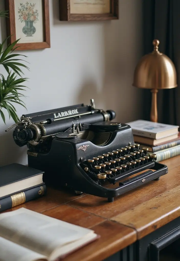 28 Vintage Wall Decor Inspirations That Transform Any Room 24 28 Vintage Wall Decor Inspirations That Transform Any Room - 24. Vintage Typewriters as Decor
