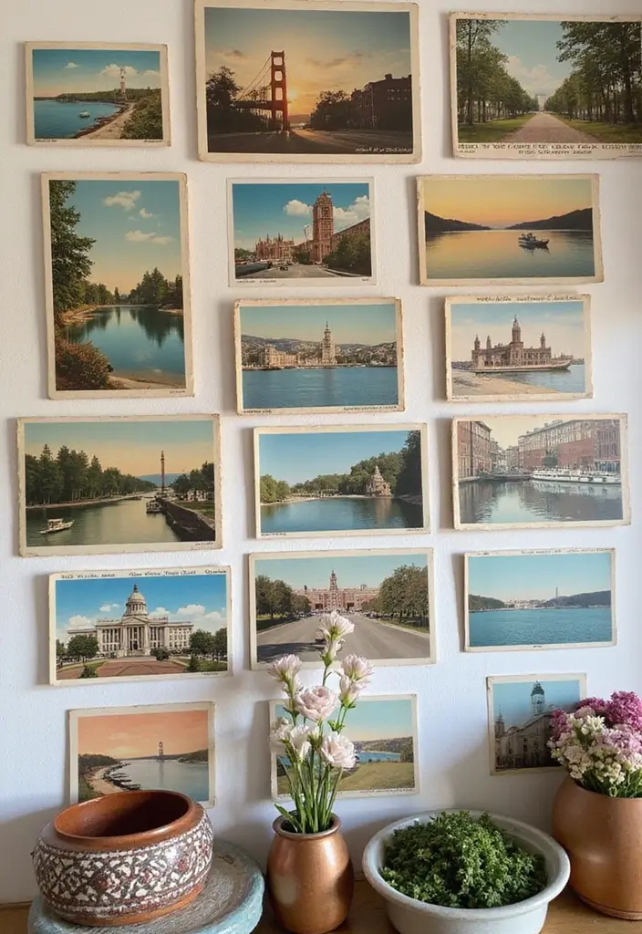 28 Vintage Wall Decor Inspirations That Transform Any Room 25 28 Vintage Wall Decor Inspirations That Transform Any Room - 25. Vintage Postcards as Art