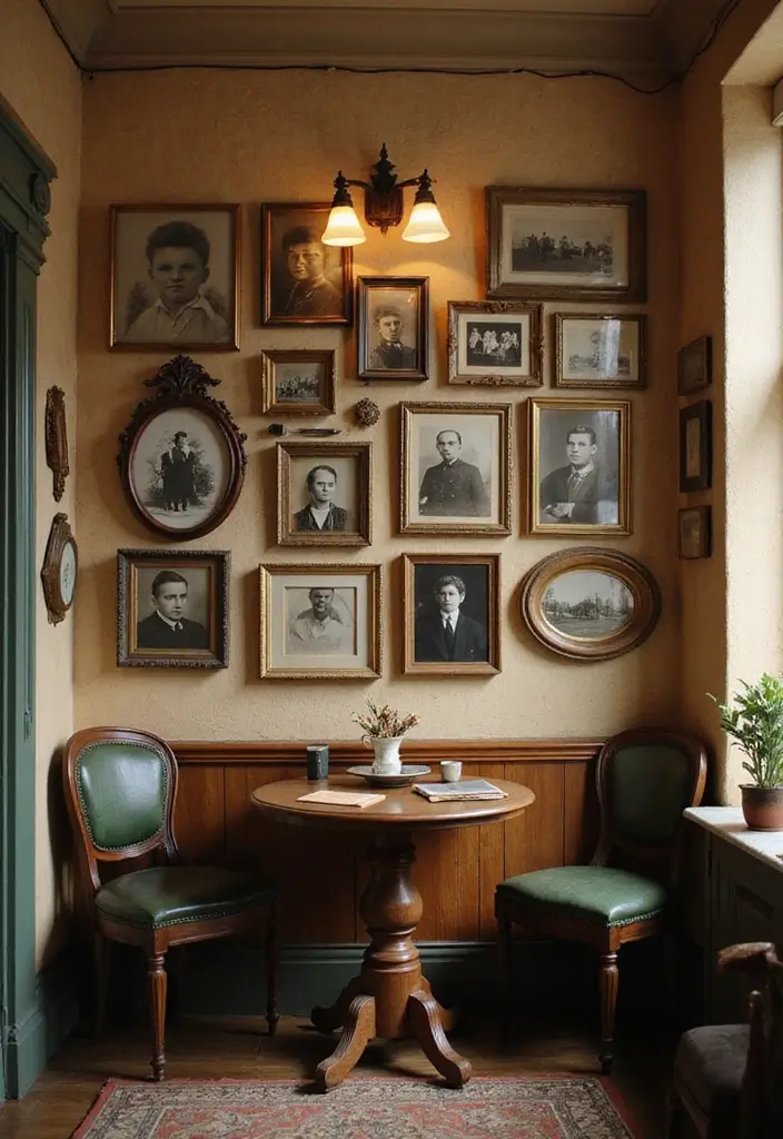 28 Vintage Wall Decor Inspirations That Transform Any Room 5 28 Vintage Wall Decor Inspirations That Transform Any Room - 5. Vintage Photo Gallery