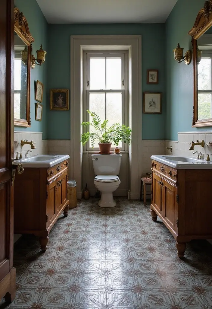 29 Salle de Bain Vintage Looks Pleins d’Élégance 1 29 Salle de Bain Vintage Looks Pleins d’Élégance - 1. Carrelage Rétro en Métal
