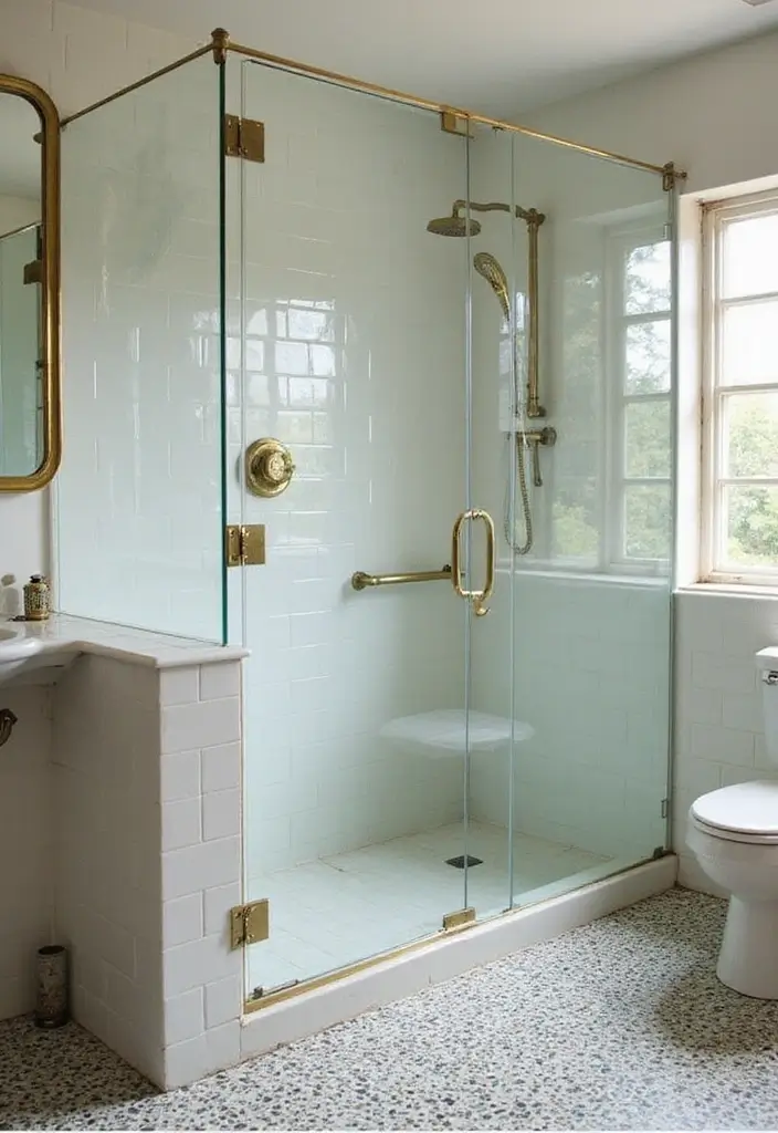 29 Salle de Bain Vintage Looks Pleins d’Élégance 10 29 Salle de Bain Vintage Looks Pleins d’Élégance - 10. Douches avec Pare-douche Vintage