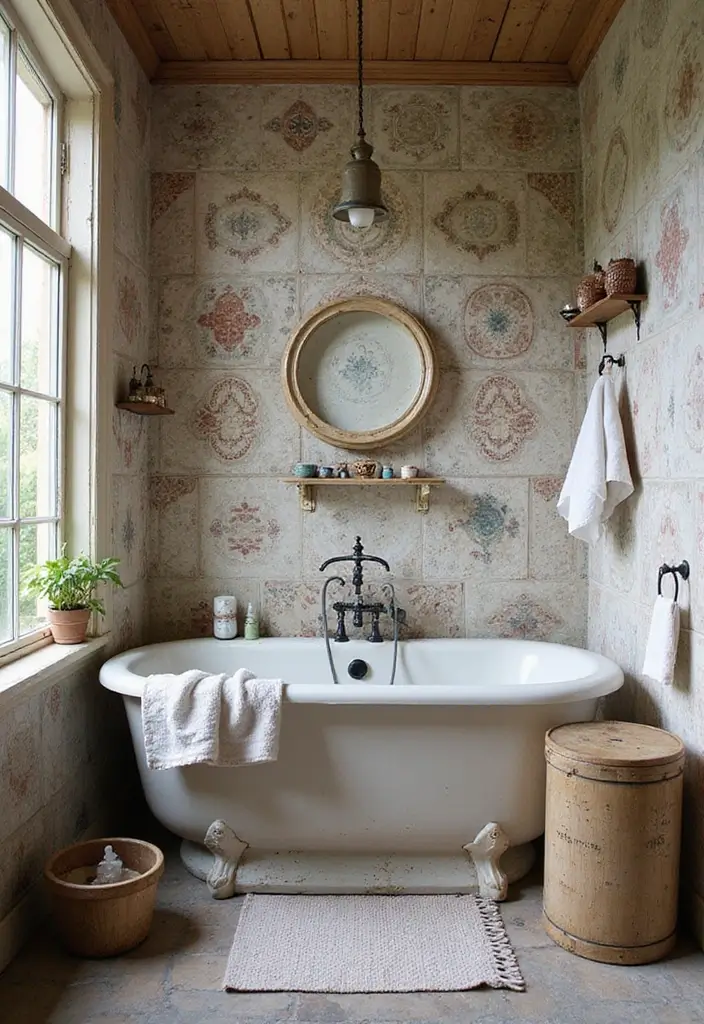 29 Salle de Bain Vintage Looks Pleins d’Élégance 24 29 Salle de Bain Vintage Looks Pleins d’Élégance - 24. Détails Décoratifs en Céramique