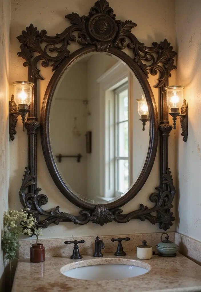 29 Salle de Bain Vintage Looks Pleins d’Élégance 28 29 Salle de Bain Vintage Looks Pleins d’Élégance - 28. Miroirs en Fer Forgé