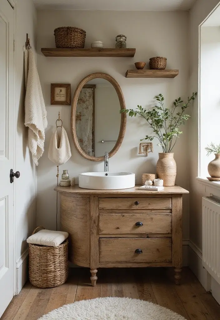29 Salle de Bain Vintage Looks Pleins d’Élégance 3 29 Salle de Bain Vintage Looks Pleins d’Élégance - 3. Meubles Récupérés en Bois
