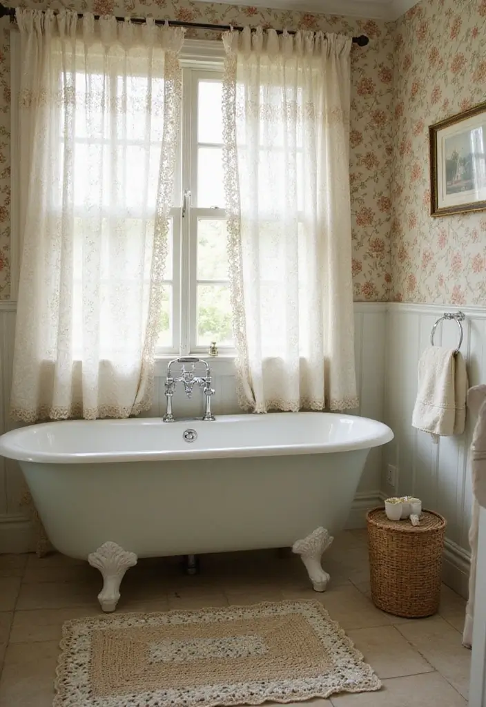 29 Salle de Bain Vintage Looks Pleins d’Élégance 7 29 Salle de Bain Vintage Looks Pleins d’Élégance - 7. Textile Doux et Rétro